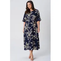 Платье Lenata 16508 синий в рисунок