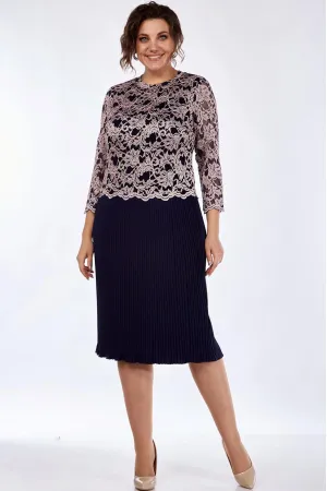 Платье Lady Style Classic 1515/5 Темно-синий с розовым