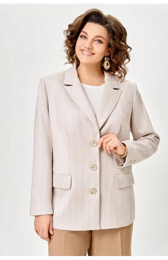 Пиджак Swallow 910 Бежевый «Серая елочка»