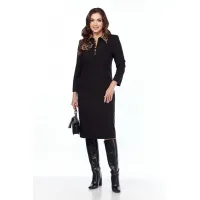 Платье Vilena Fashion 1021 черный+леопард
