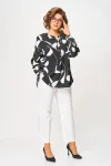 Блузка Swallow 851.1 чёрный в белый принт