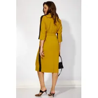 Платье Карина Делюкс М-1208горчица горчица, черный