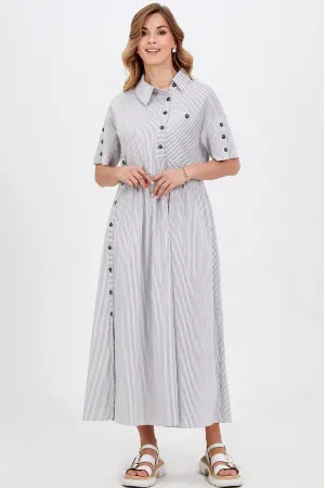Платье Bazalini 5026 серая полоска