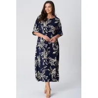 Платье Lenata 16508 синий в рисунок