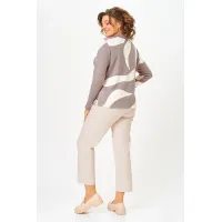 Кофта Swallow 883.2 кофейный в молочный принт