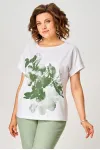 Блузка Rumoda 2259 белый_зеленый Блузка Rumoda 2259 белый_зеленый