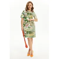 Платье Condra Deluxe 10216 бежево-зеленый