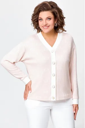 Кофта Swallow 695 пастельный бежевый в принт