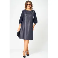 Платье Eva Grant 7310D синий баклажан