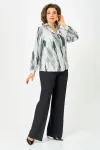 Блузка Swallow 772.5 Принт  серо-бежевые разводы
