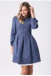 Платье Your Size 2268/164 Синий с добавлением бежевых нитей
