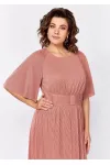 Платье Mira Fashion 5575-2 пудровый