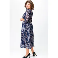 Платье Swallow 780 Синий, принт Ночной сад