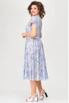 Платье Swallow 665-1 розовый в принт «голубой сад»