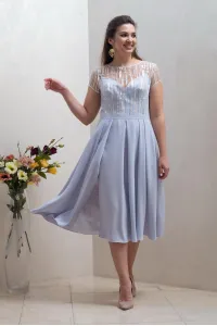 Платье Condra Deluxe 4297 Серый-молочный