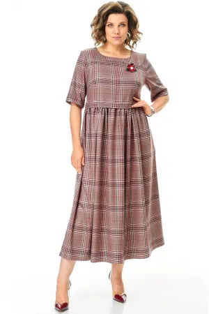Платье Michel Chic 2132-2 брусничный, клетка