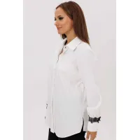 Блузка Mislana 12412 белый(отделка кружево) Блузка Mislana 12412 белый(отделка кружево)