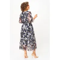 Платье Moda-Versal 2483 тёмно-синий с цветами