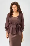 Блузка Fita 20762 Туника с поясом шоколад
