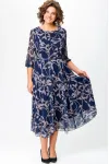 Платье Swallow 780 Синий, принт Ночной сад