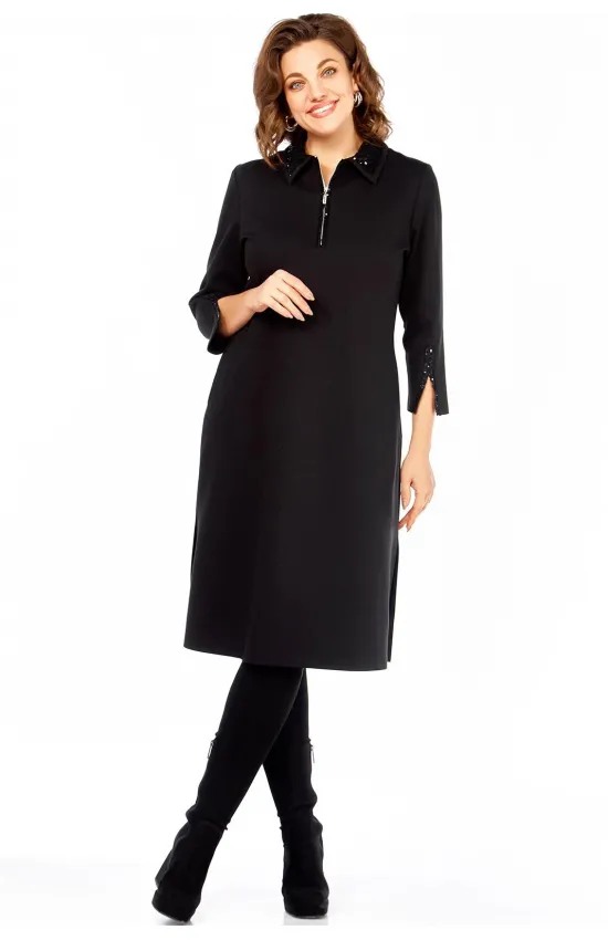 Платье Ольга Стиль С971 черный-паетки