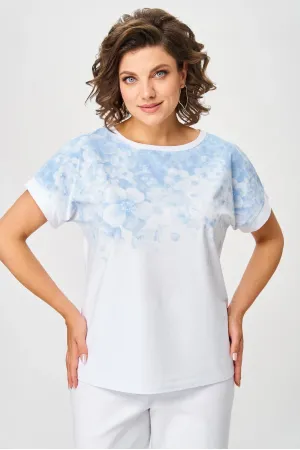 Блузка Rumoda 2258 бело-голубой