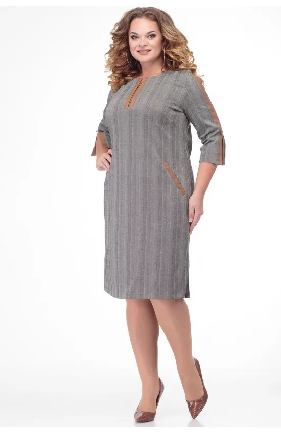 Платье Anelli 899 серый с капучино