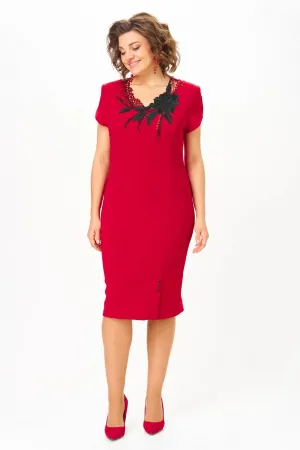 Платье Solomea Lux 973В алый с черным