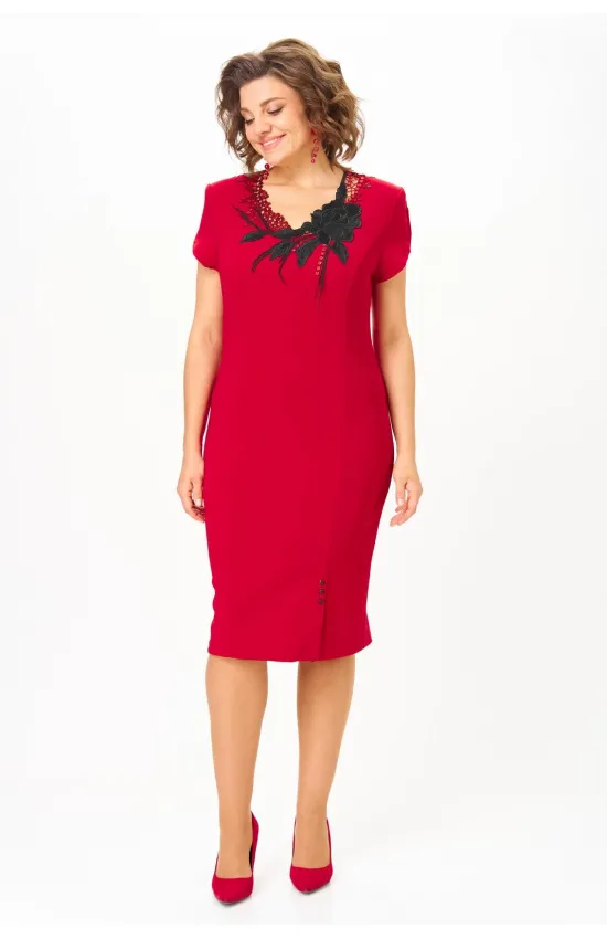 Платье Solomea Lux 973В алый с черным