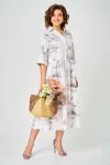 Платье Белэльстиль 835-335 бежевый мультиколор