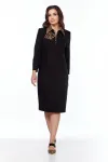 Платье Vilena Fashion 1021 черный+леопард