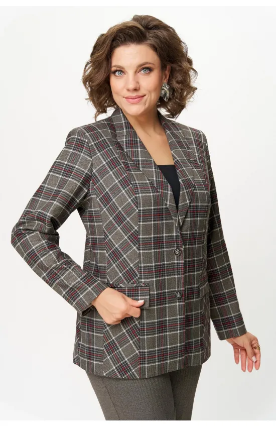 Пиджак Белэльстиль 412-314 красно-коричневая клетка