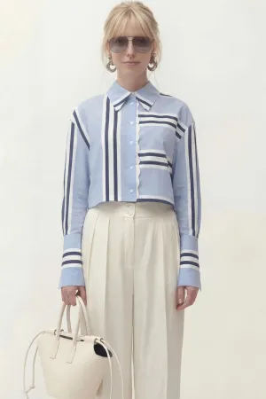 Блузка Lokka 1807 голубой/белый/синий