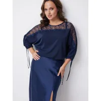 Блузка Condra Deluxe 16297 синий Блузка Condra Deluxe 16297 синий