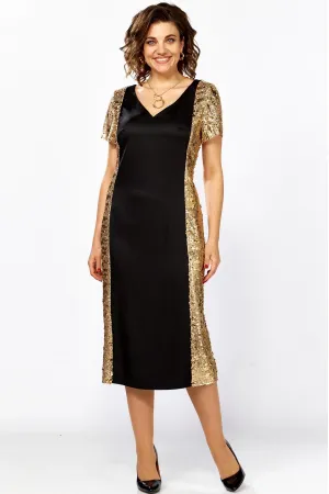 Платье Mira Fashion 5632 черный+золото