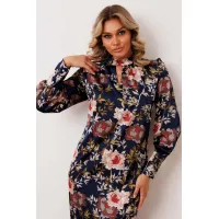 Платье Мода-Юрс 2915 темно-синий_цветы