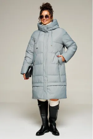 Пальто Beautiful & Free 8022 серо-голубой