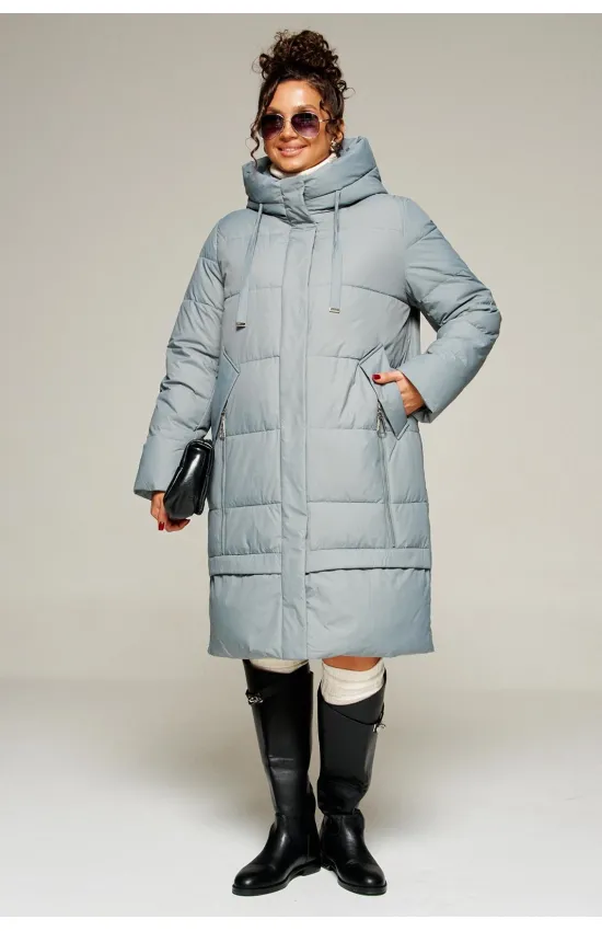 Пальто Beautiful & Free 8022 серо-голубой