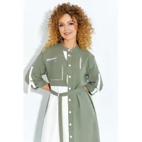 Платье Euromoda 691 хаки белый