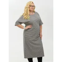 Платье Your Size 2264/170 Черно-белый в «гусиную лапку»