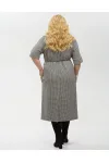 Платье Your Size 2264/164 Черно-белый в «гусиную лапку»