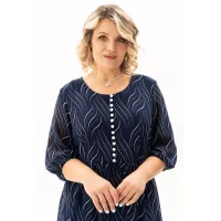 Платье Algranda 4145-с Синий,Молочный