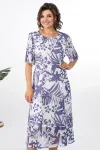 Платье Alani 2373 белый + фиолетовый