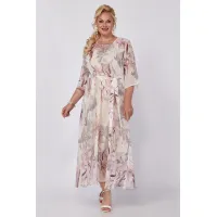 Платье Algranda 3985-6 Молочно-серый,Пудра
