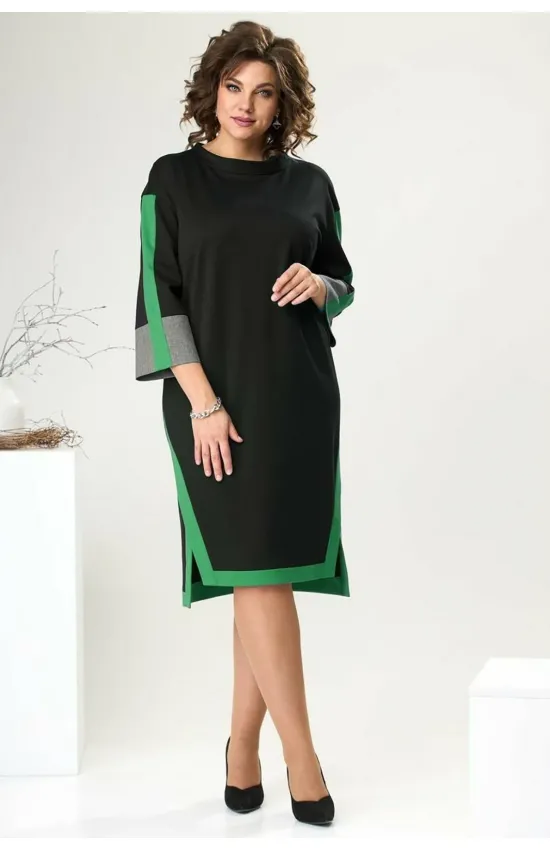 Платье Romanovich 1-2465 черный с зеленым