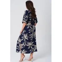 Платье Lenata 16508 синий в рисунок