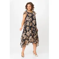 Платье Solomea Lux 958А черный с бежевым