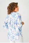 Блузка Swallow 852 белый/принт голубые цветы