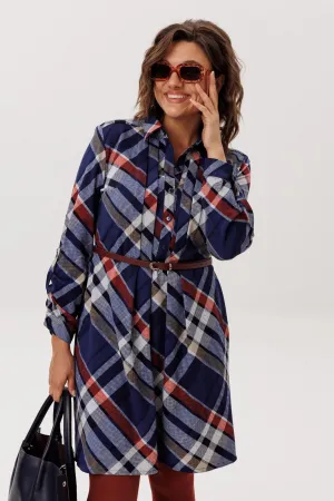 Платье Anelli 1769 Кобальтовый тартан