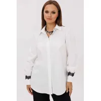 Блузка Mislana 12412 белый(отделка кружево) Блузка Mislana 12412 белый(отделка кружево)